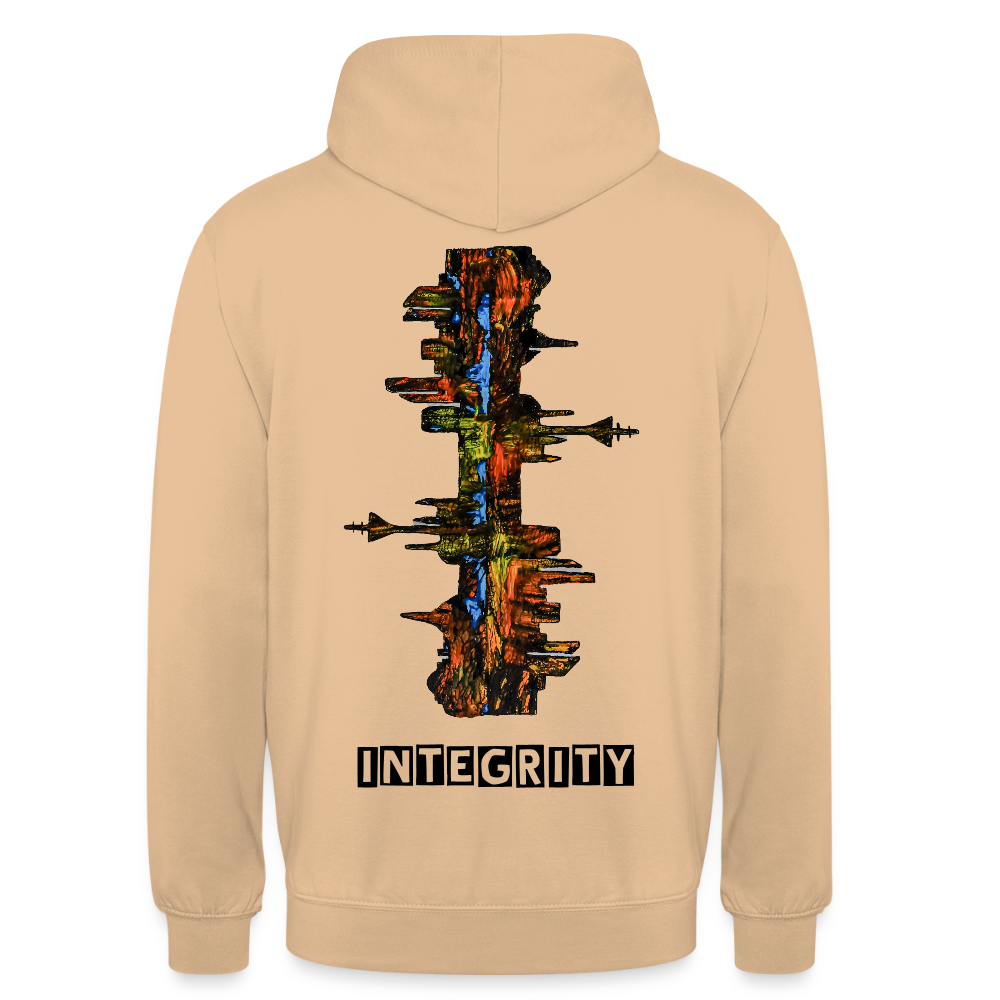 Unisex Hoodie Düsseldorfer Skyline Backprint - Pfirsich