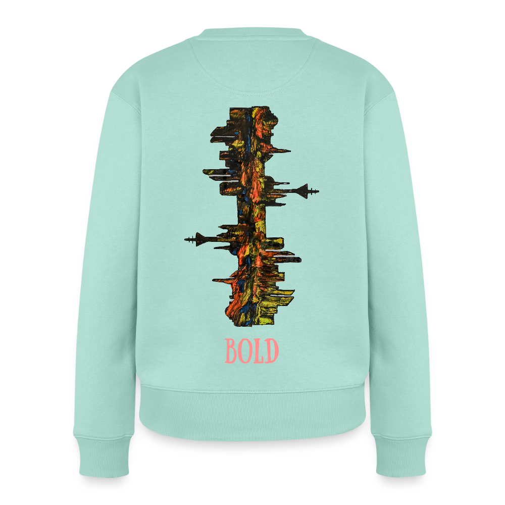 Frauen Pulli Düsseldorfer Skyline Backprint - Mint