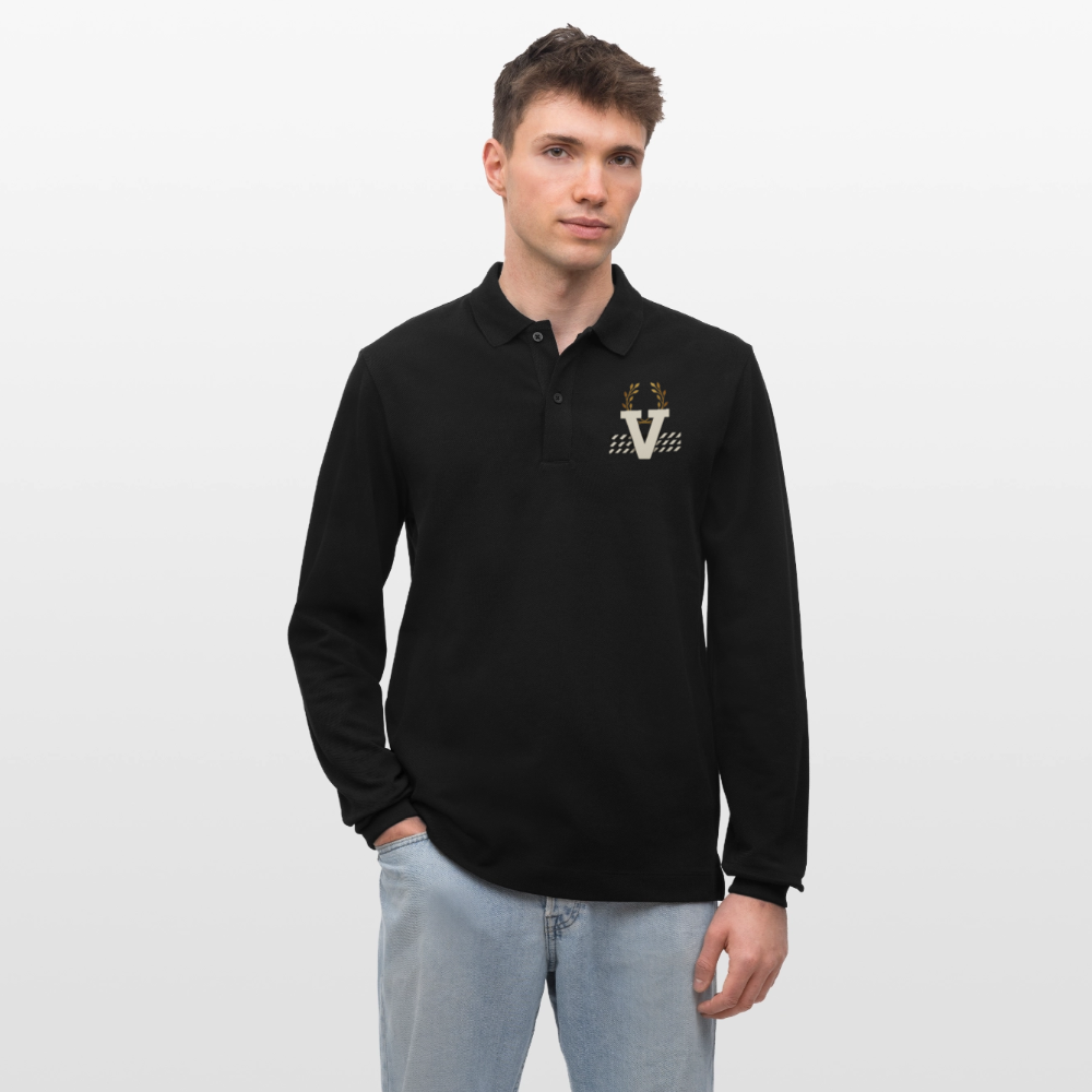 Stanley/Stella Unisex Bio-Langarm-Poloshirt Prepster - Schwarz