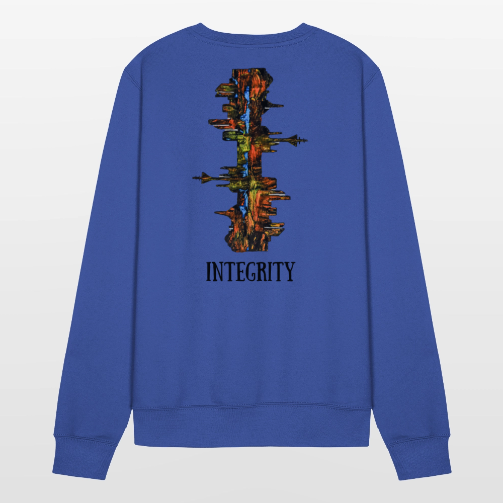 Unisex Pulli Düsseldorfer Skyline Backprint - Royalblau