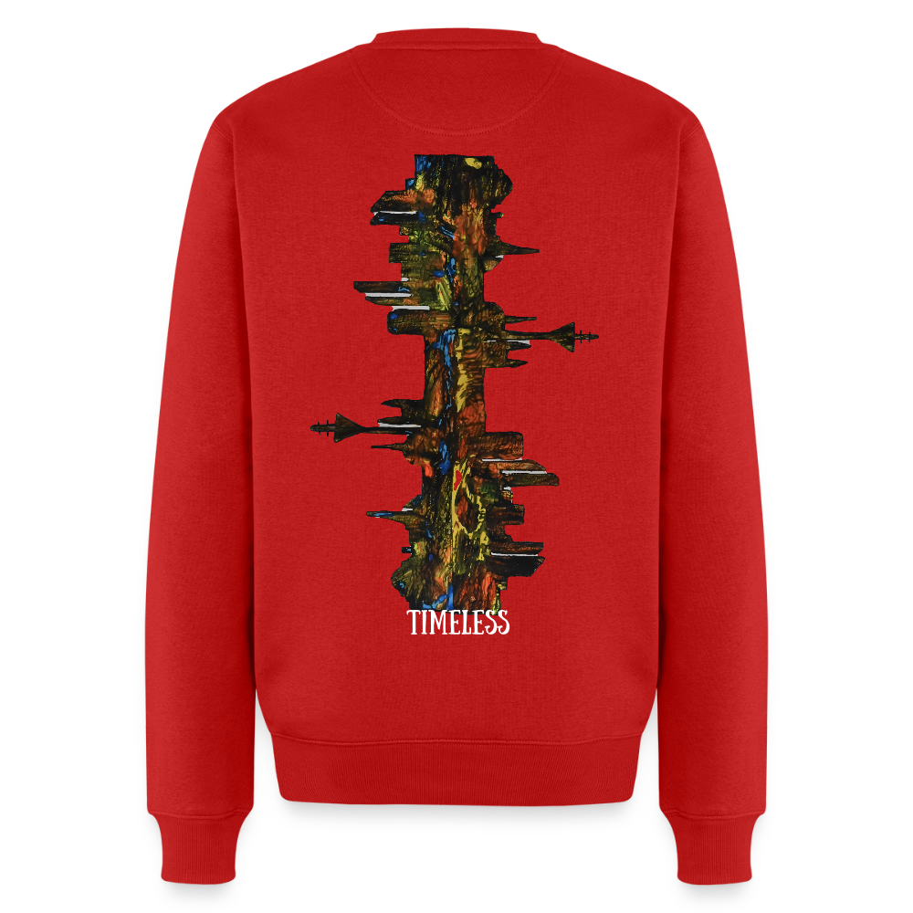 Männer Pulli Düsseldorfer Skyline Backprint - Rot
