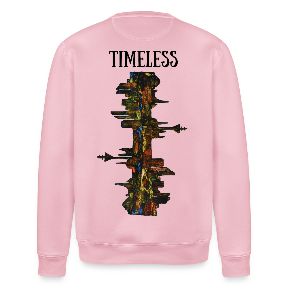 Unisex Bio Pulli Düsseldorfer Skyline Backprint - Hellrosa