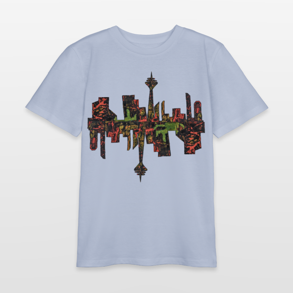 Unisex Teenager T-Shirt Düsseldorfer Skyline V.9 - Lavendel-Violett