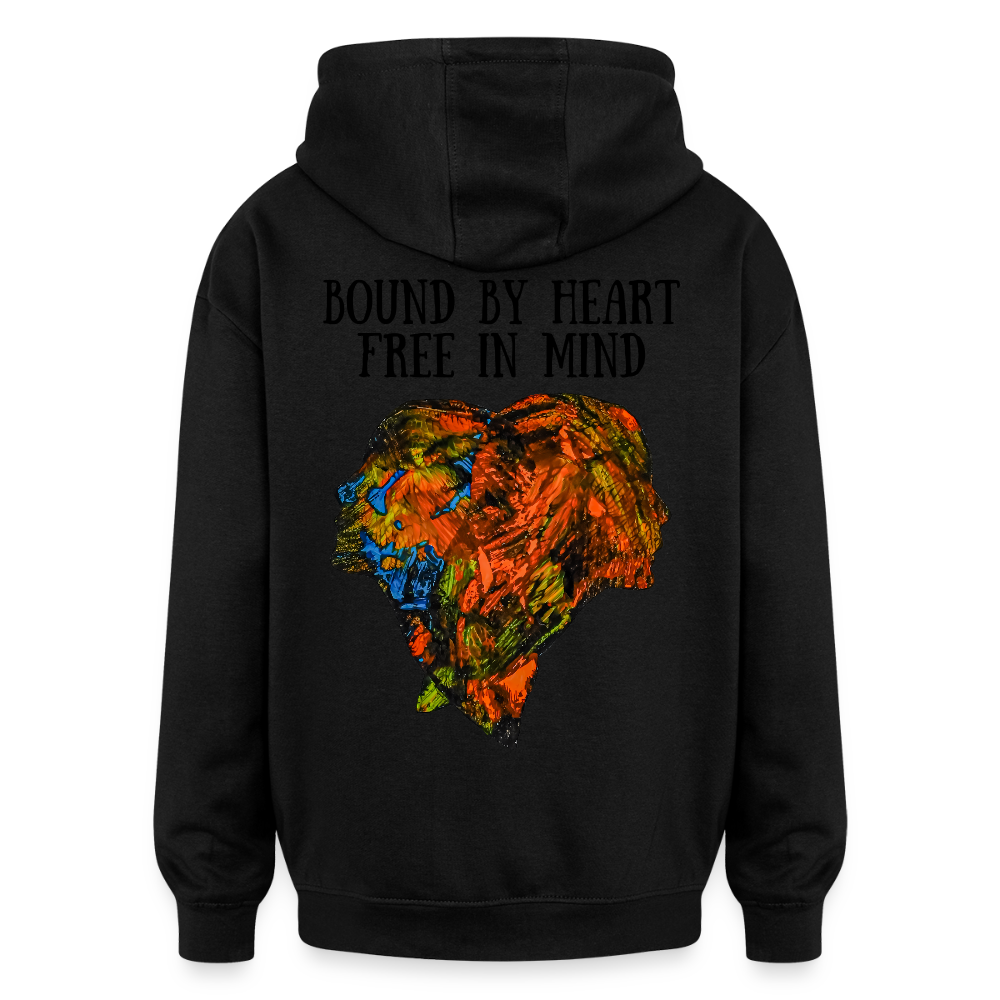 Oversized Unisex Hoodie Espejo Backprint - Schwarz