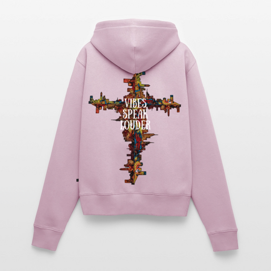 Frauen Kapuzenjacke Frankfurter Skyline Backprint - Altrosa