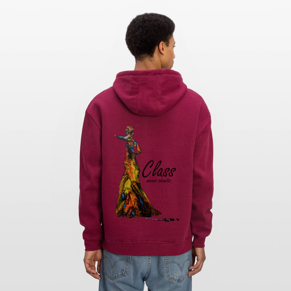 Oversized Unisex Hoodie Class Backprint - Burgunderrot