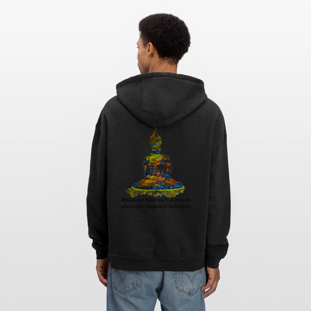 Oversized Unisex Hoodie Buddha Backprint - Anthrazit