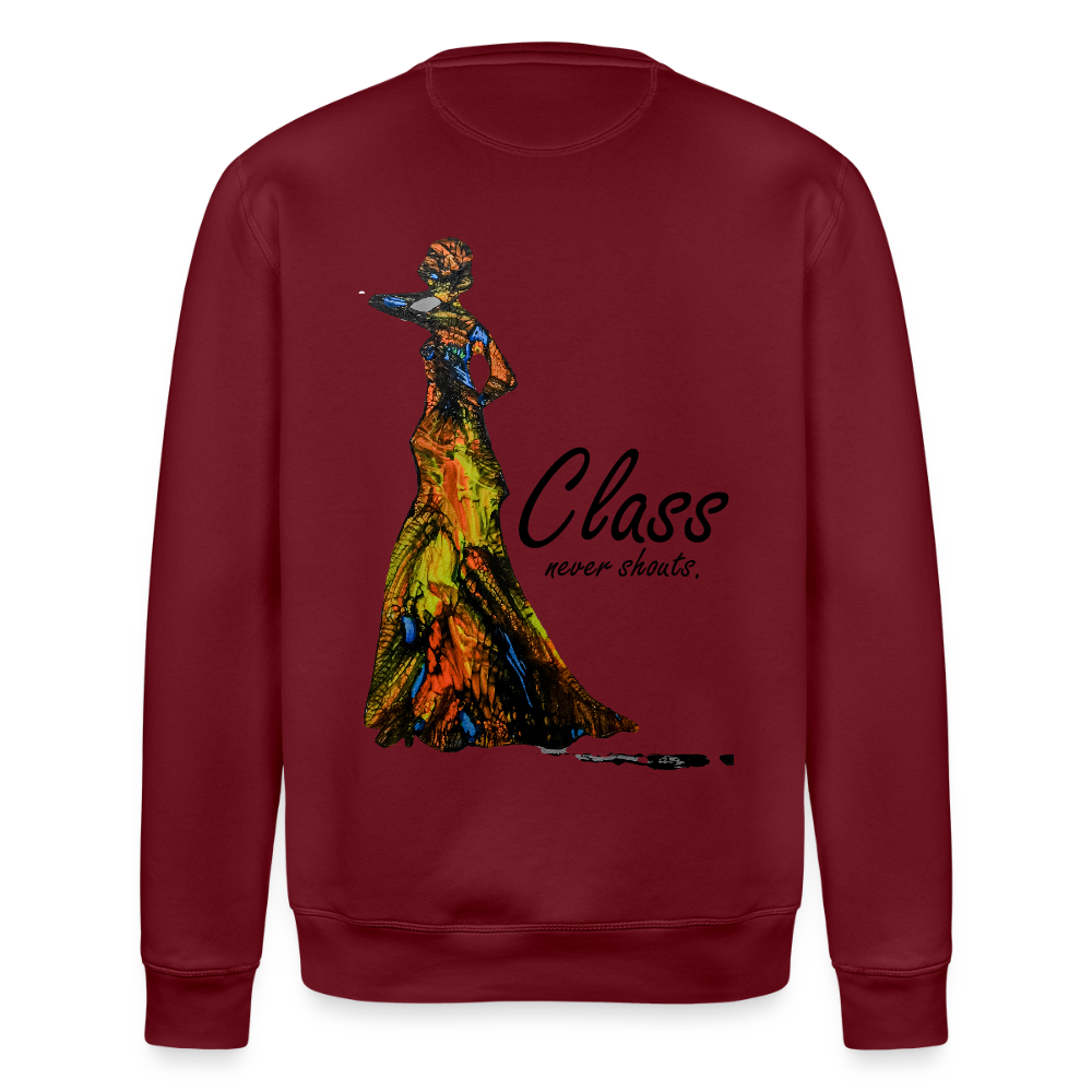 Unisex Bio Pulli Class Backprint - Burgunderrot