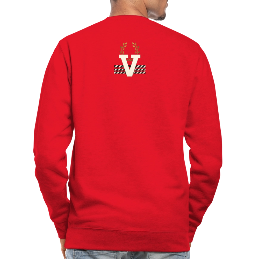 Unisex Pulli Frankfurter Skyline Backprint - Rot