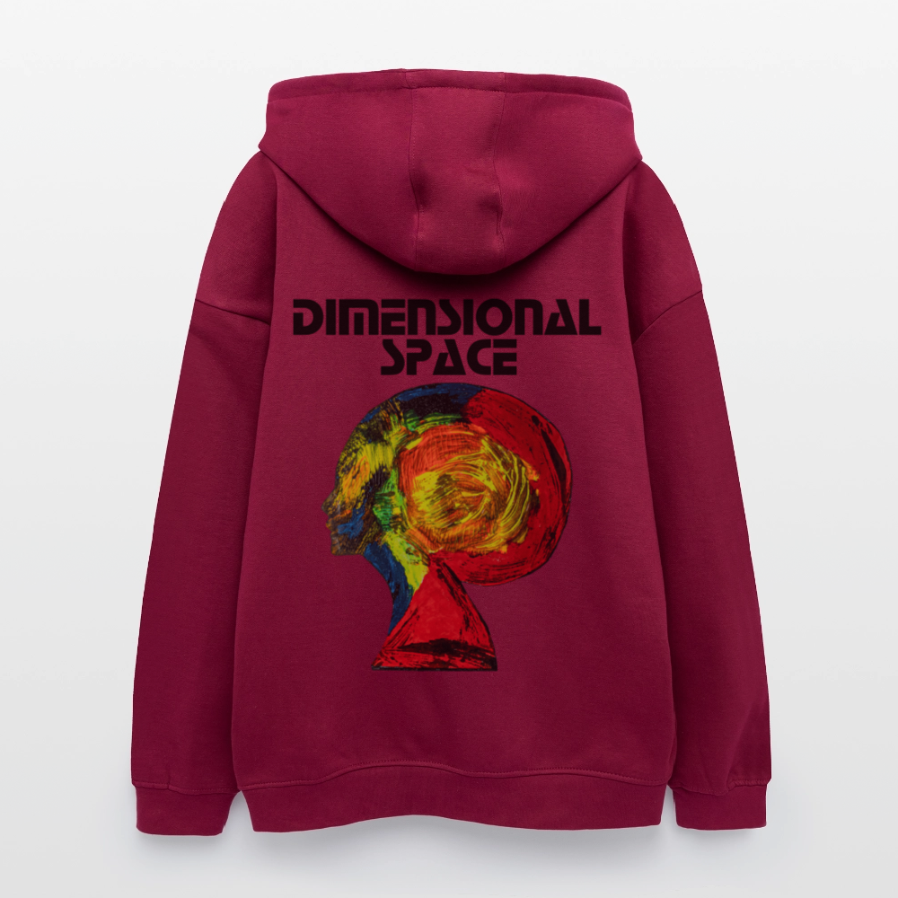 Oversized Unisex Hoodie Gaia Backprint - Burgunderrot