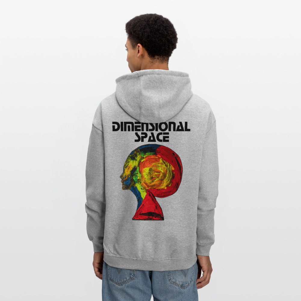 Oversized Unisex Hoodie Gaia Backprint - Grau meliert