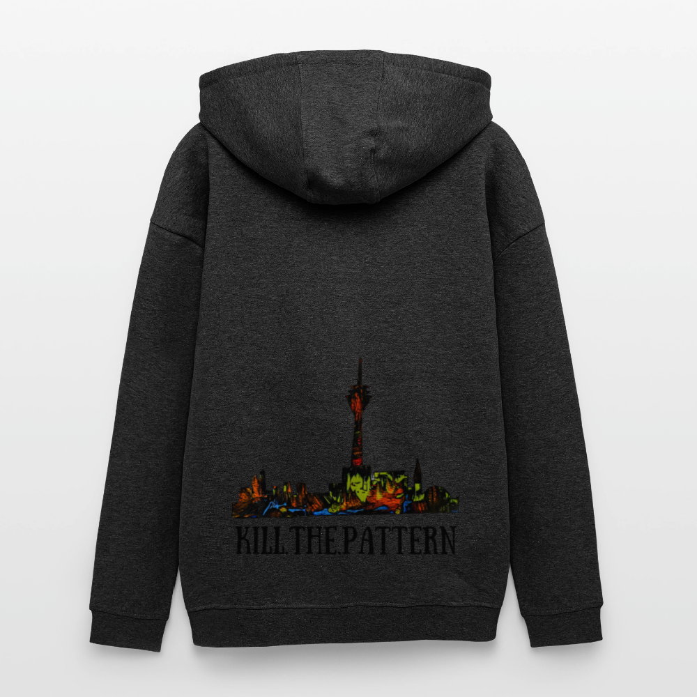 Oversized Unisex Hoodie Düsseldorfer Skyline Backprint - Anthrazit