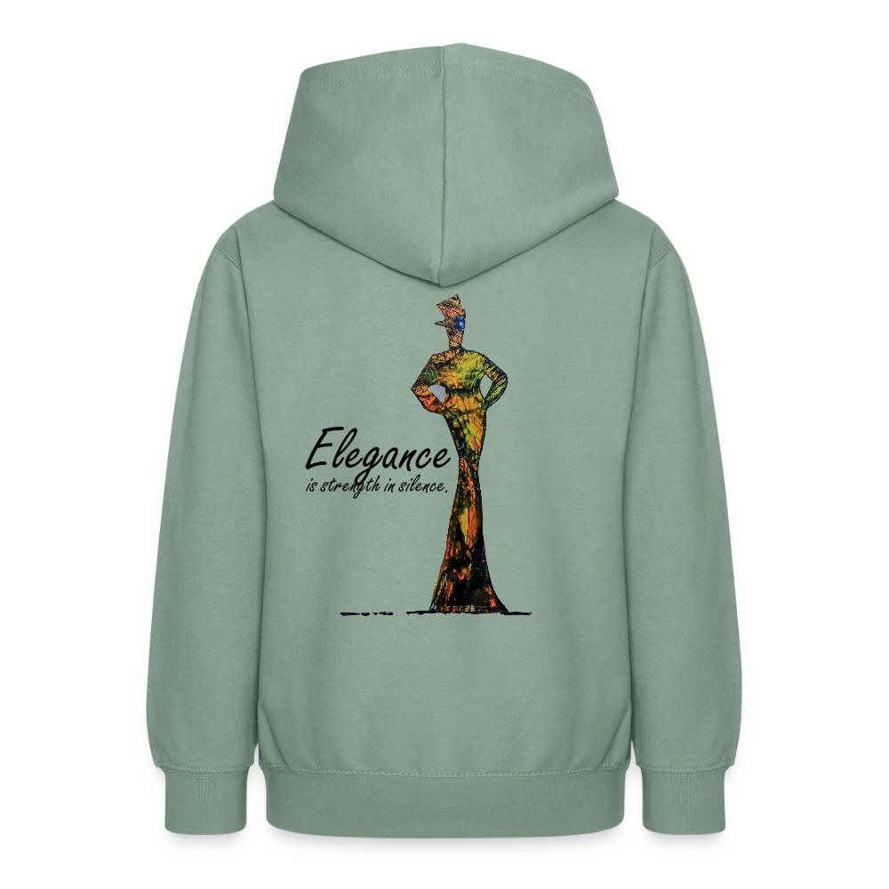 Teenager Hoodie Elegance Backprint - Graugrün