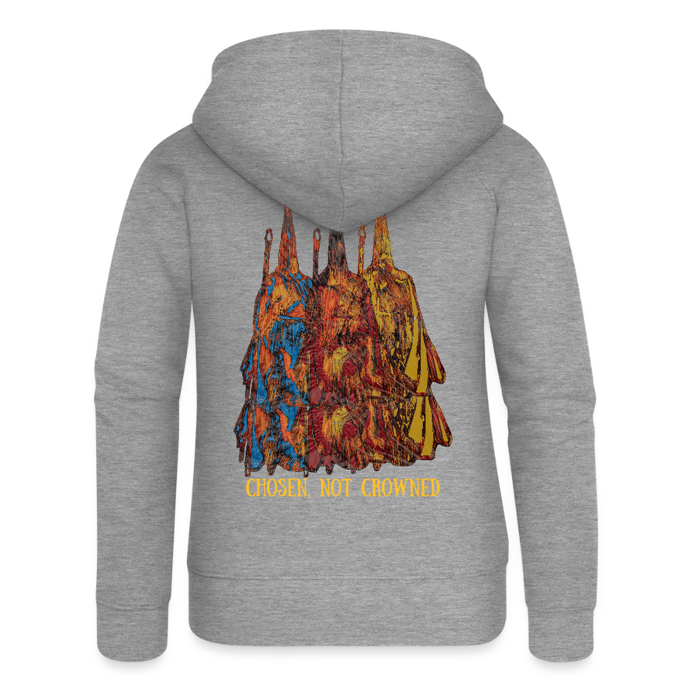 Frauen Kapuzenjacke Nazzarener Backprint - Grau meliert