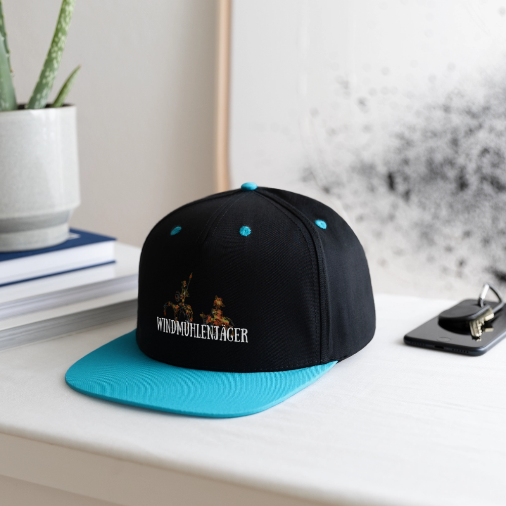 Kontrast Snapback Cap - Schwarz/Türkis