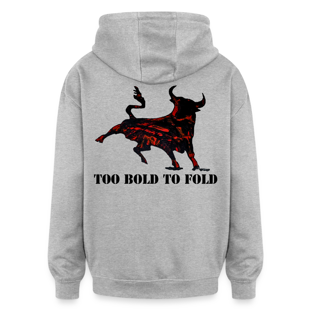 Oversized Unisex Hoodie Torro Backprint - Grau meliert