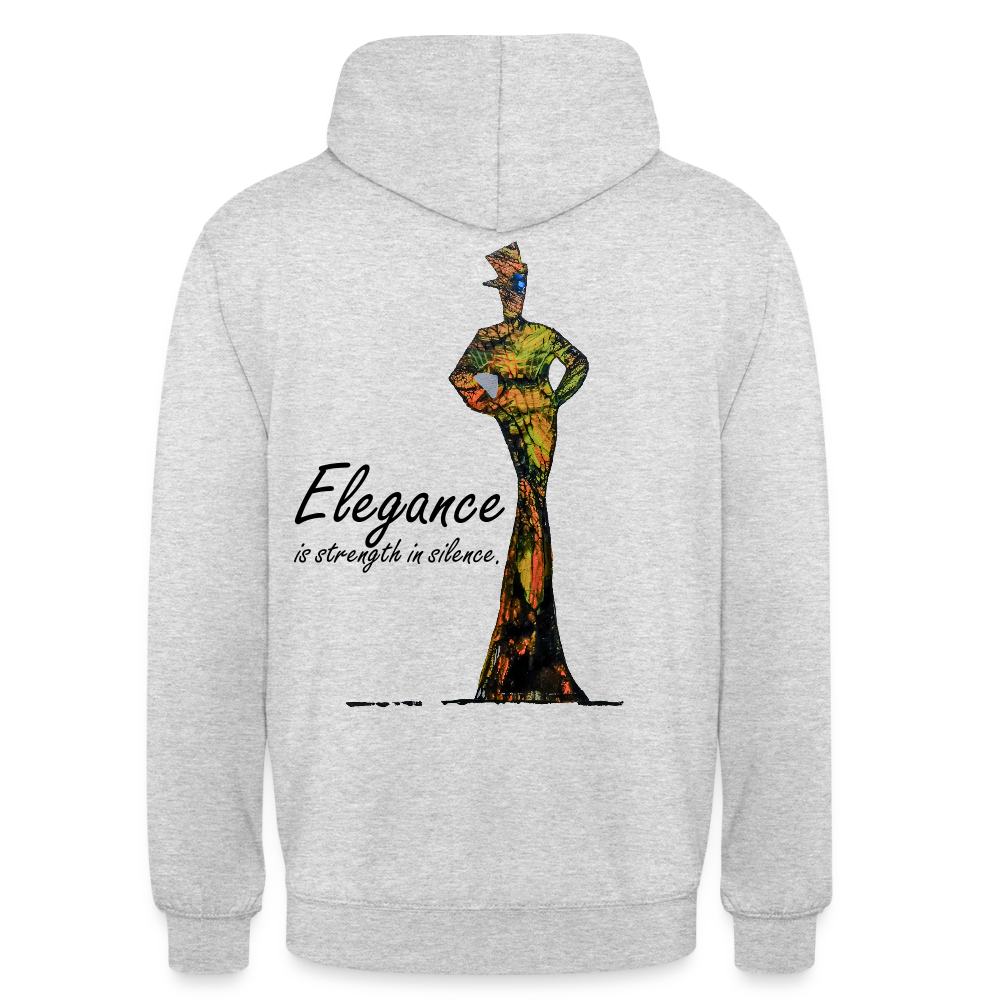 Unisex Hoodie Elegance Backprint - Hellgrau meliert