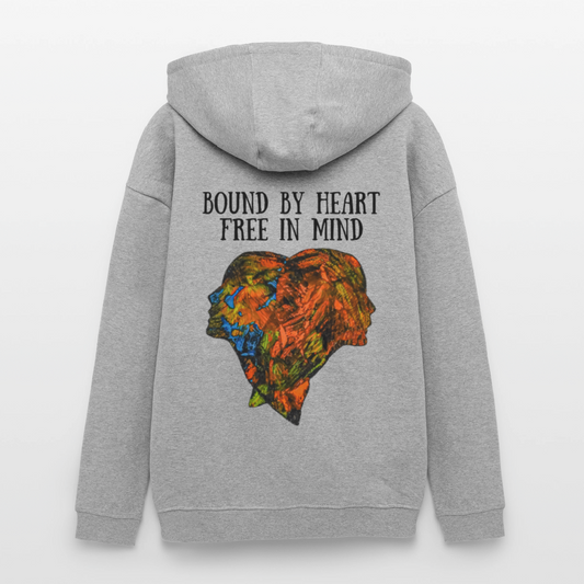 Oversized Unisex Hoodie Espejo Backprint - Grau meliert