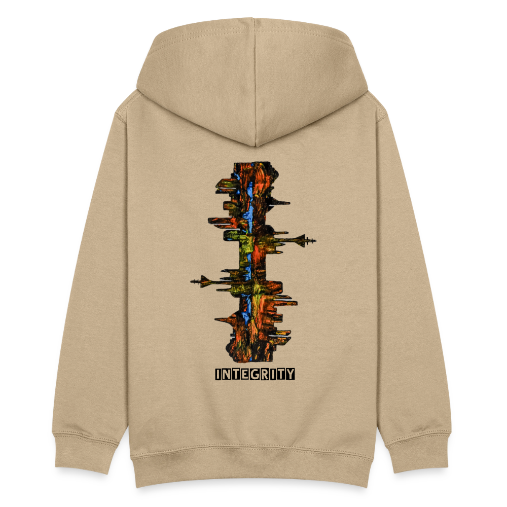 Teenager Hoodie Düsseldorfer Skyline Backprint - Sand