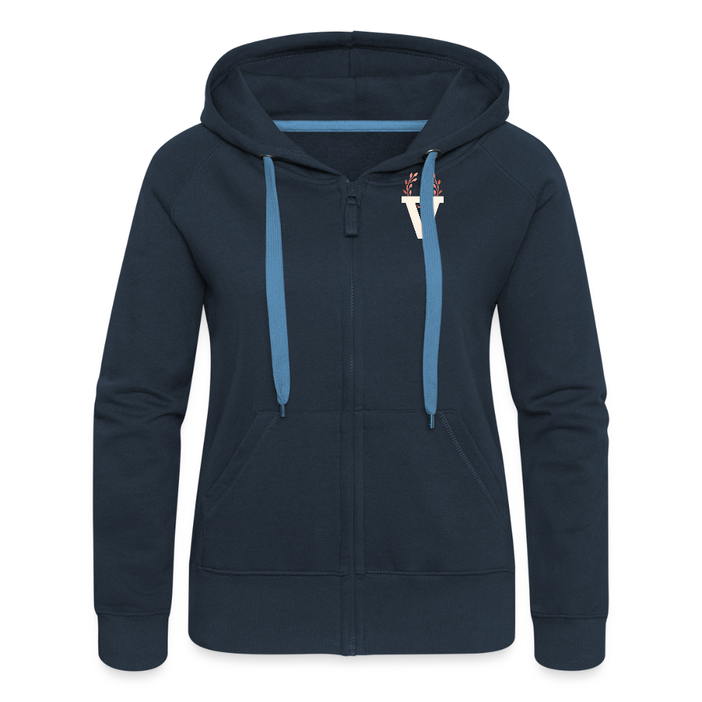 Frauen Kapuzenjacke Frankfurter Skyline Backprint - Navy