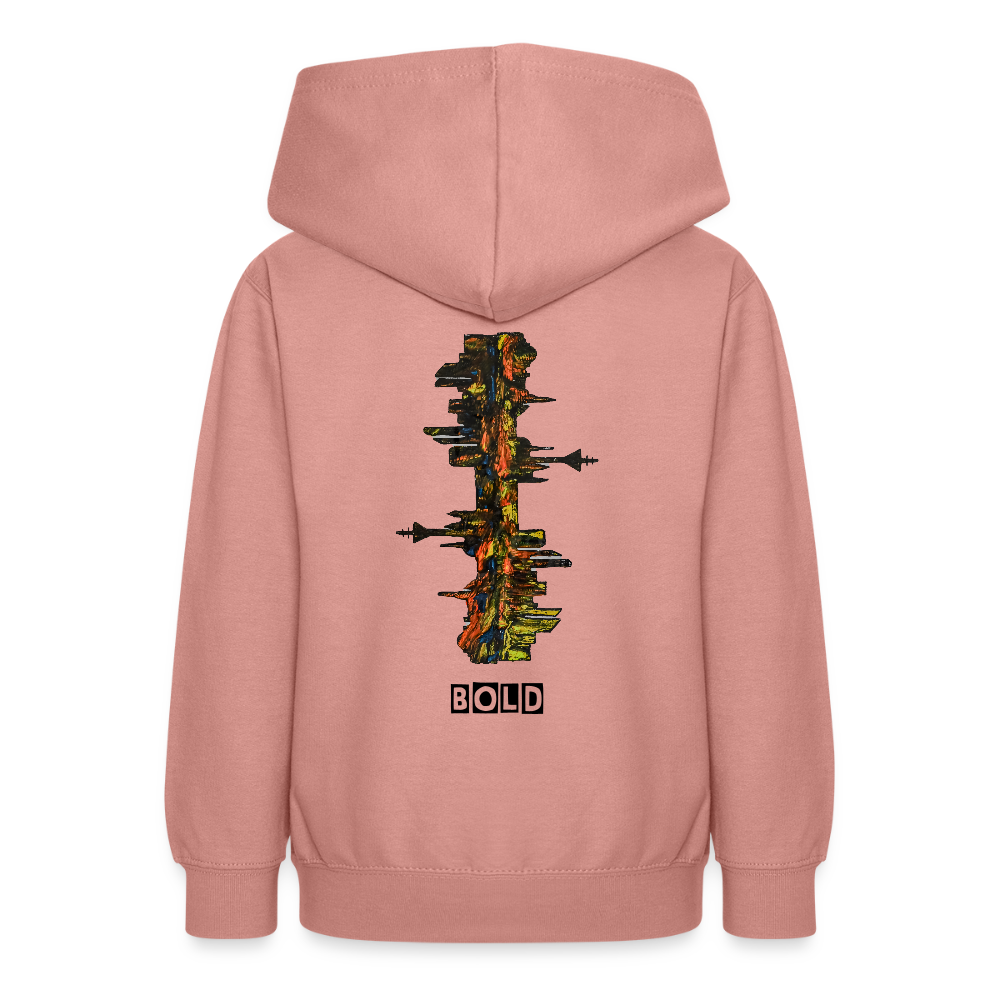 Teenager Hoodie Düsseldorfer Skyline Backprint - Altrosa