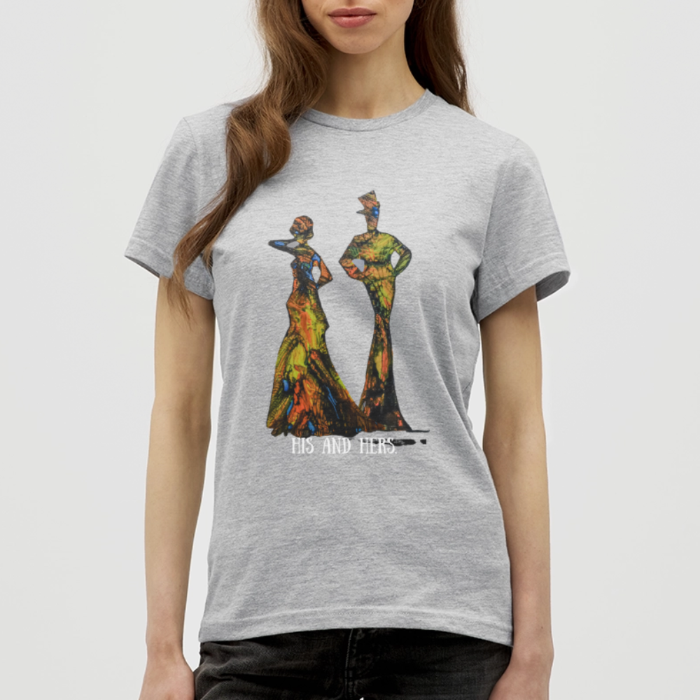 Frauen T-Shirt Zylinder und Stella - Grau meliert