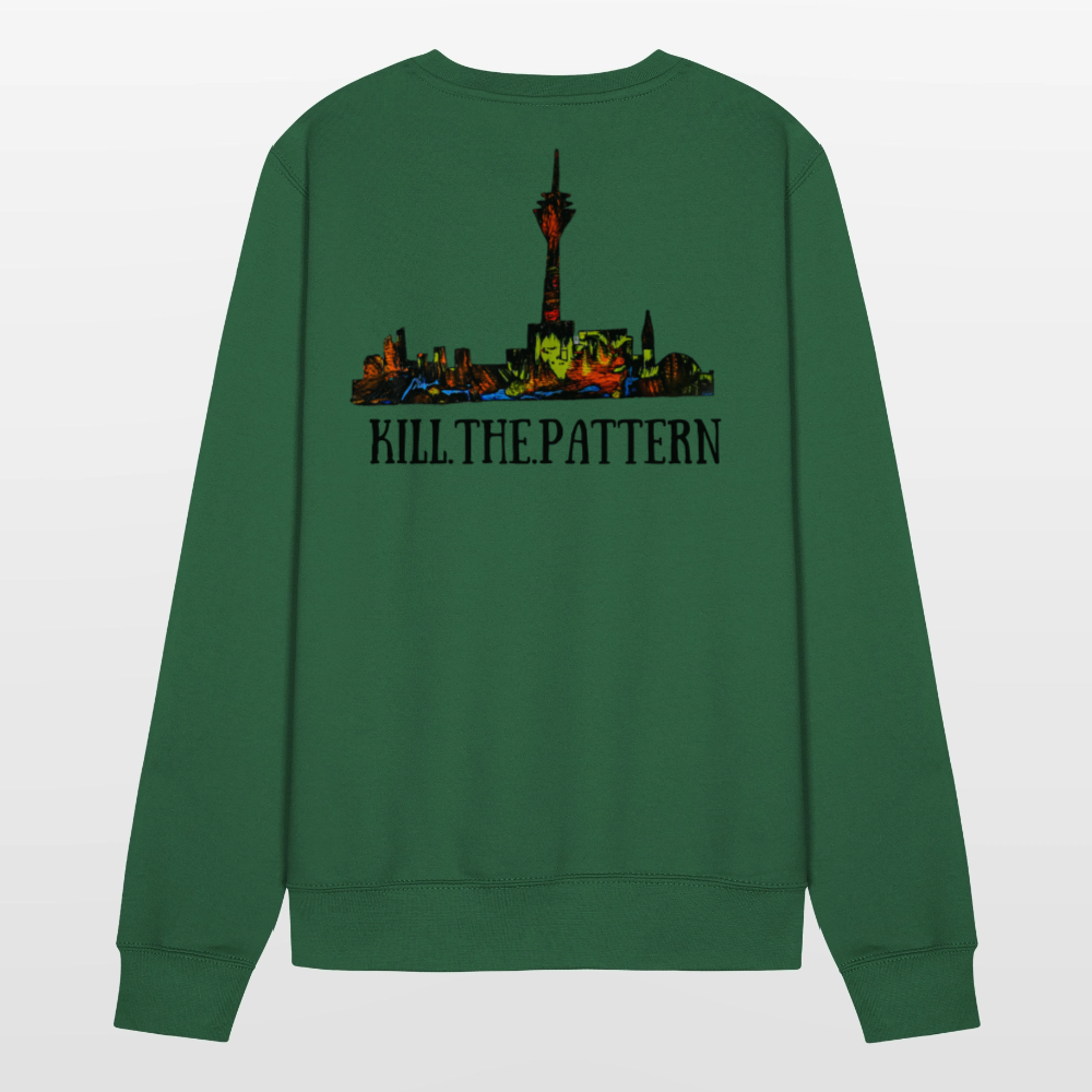 Unisex Pulli Düsseldorfer Skyline Backprint - Grün