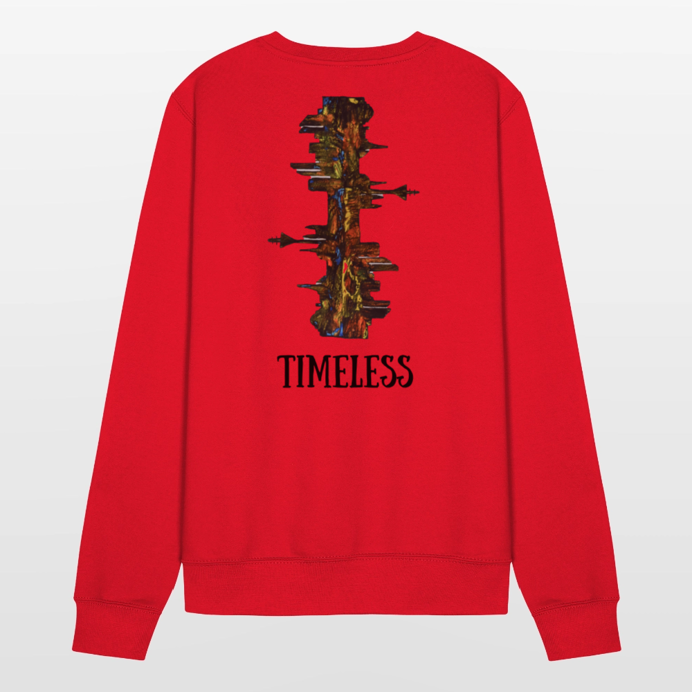 Unisex Pulli Düsseldorfer Skyline Backprint - Rot