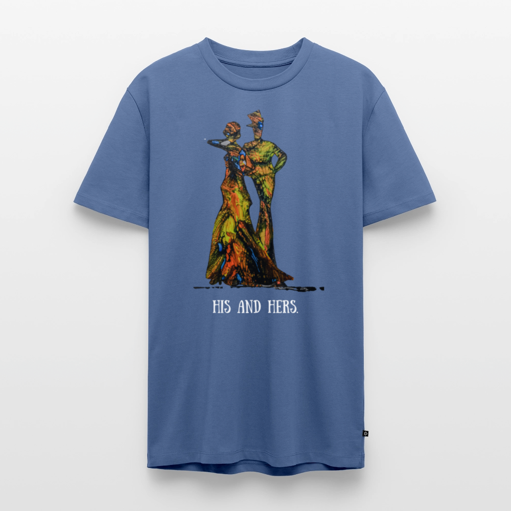 Männer Premium T-Shirt Zylinder und Stella - Taubenblau