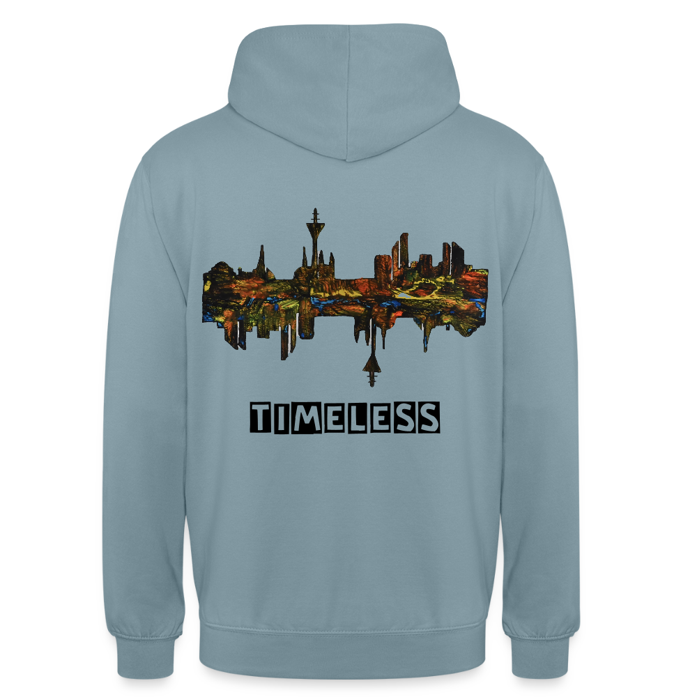 Unisex Hoodie Düsseldorfer Skyline Backprint - Nebelblau