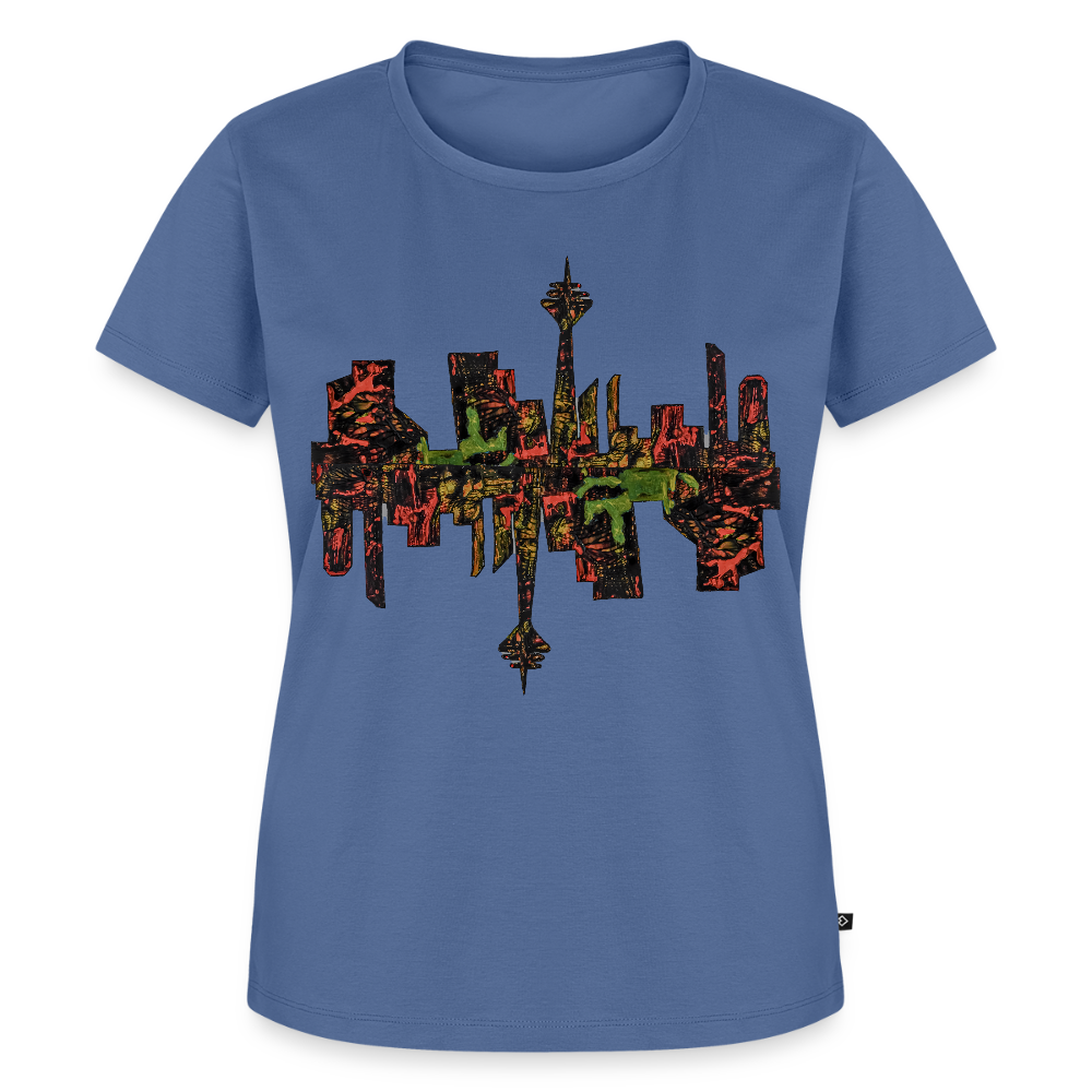 Frauen Premium T-Shirt Düsseldorfer Skyline V.9 - Taubenblau