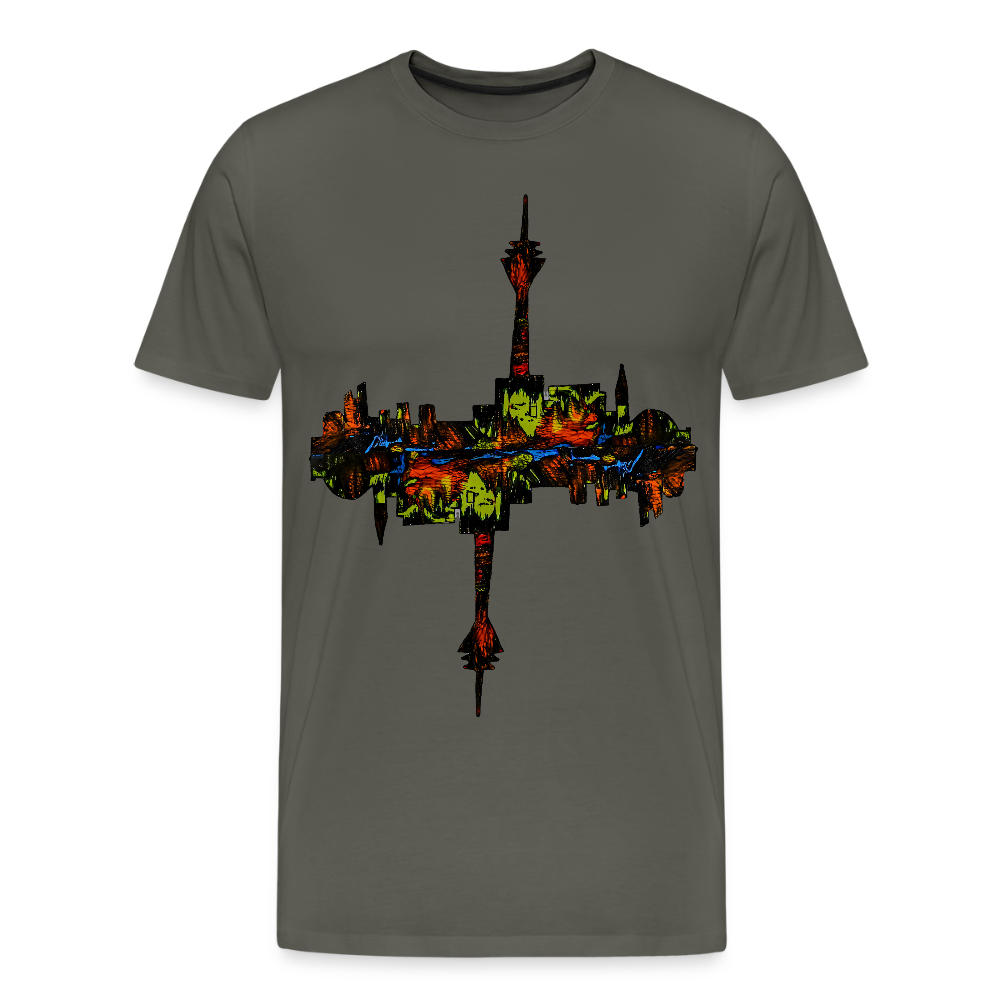 Männer Premium T-Shirt Düsseldorfer Skyline V.7 - Asphalt