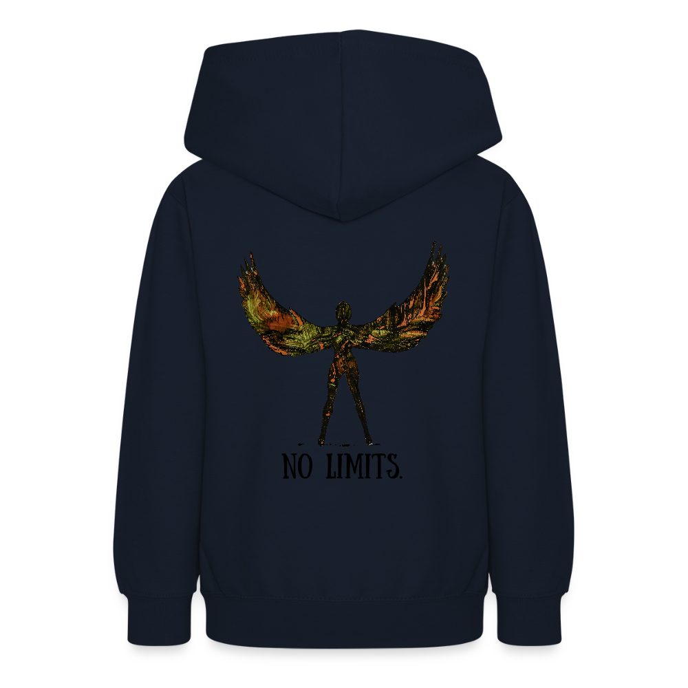 Teenager Hoodie Angel Backprint - Navy