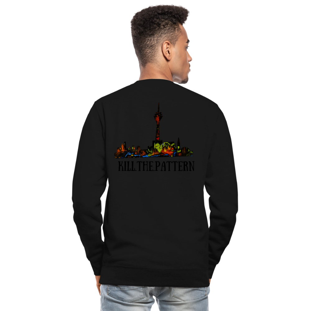 Unisex Pulli Düsseldorfer Skyline Backprint - Schwarz