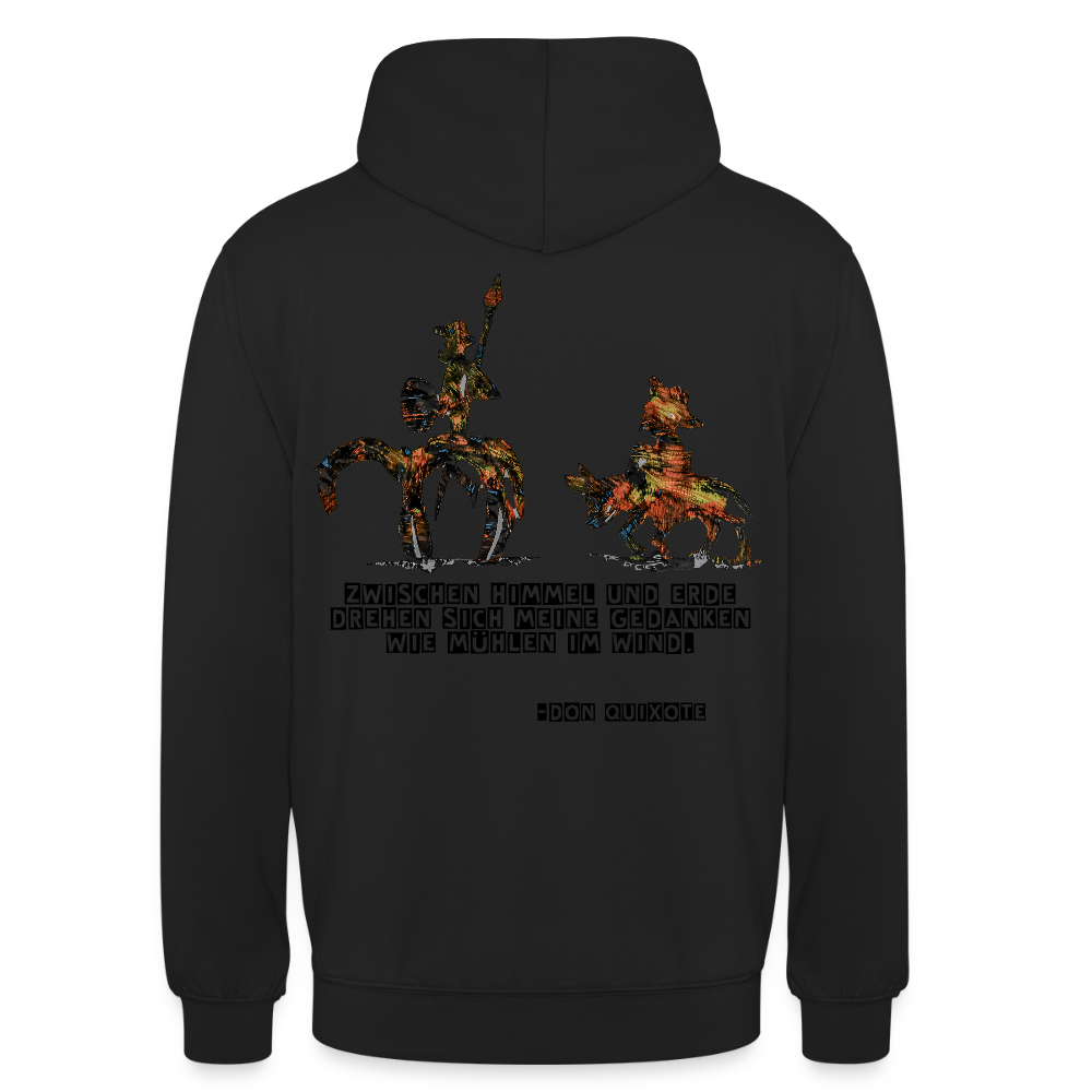 Unisex Hoodie Don Quixote Backprint - Schwarz