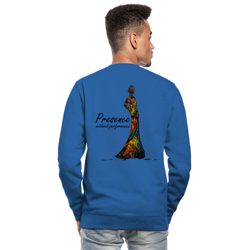 Unisex Pulli Presence Backprint - Royalblau