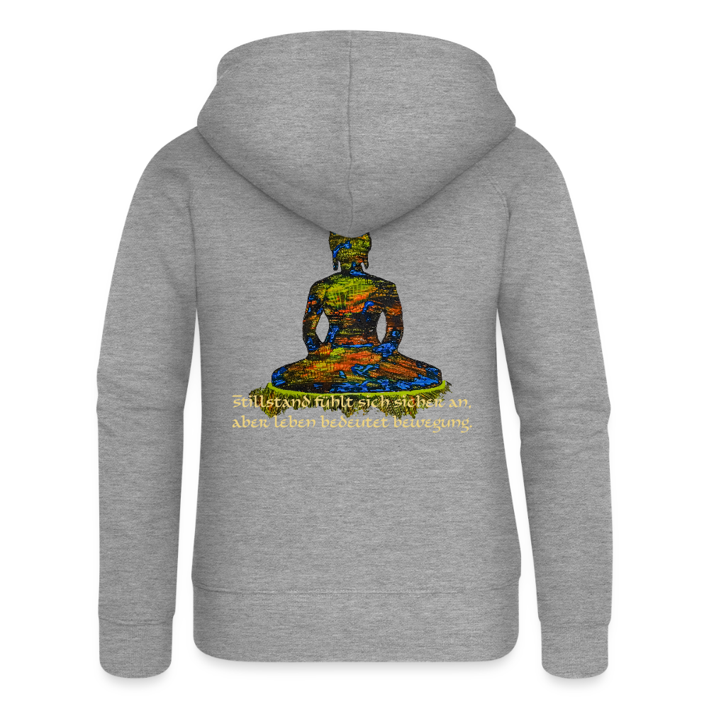 Frauen Kapuzenjacke Buddha Backprint - Grau meliert