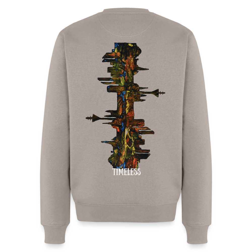 Männer Pulli Düsseldorfer Skyline Backprint - Taupe
