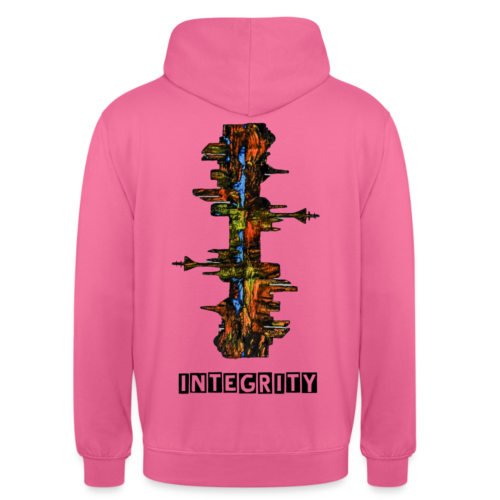 Unisex Hoodie Düsseldorfer Skyline Backprint - Pink