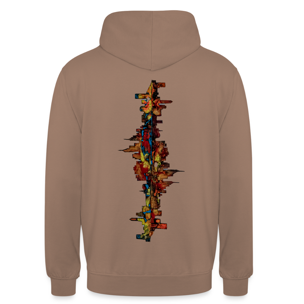 Unisex Hoodie Frankfurter Skyline Backprint - Mokka
