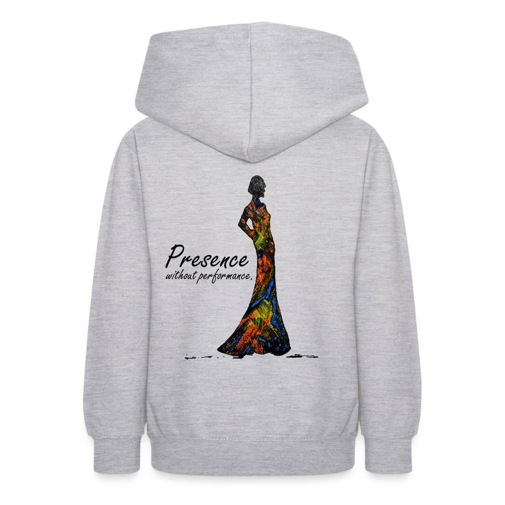 Teenager Hoodie Presence Backprint - Hellgrau meliert