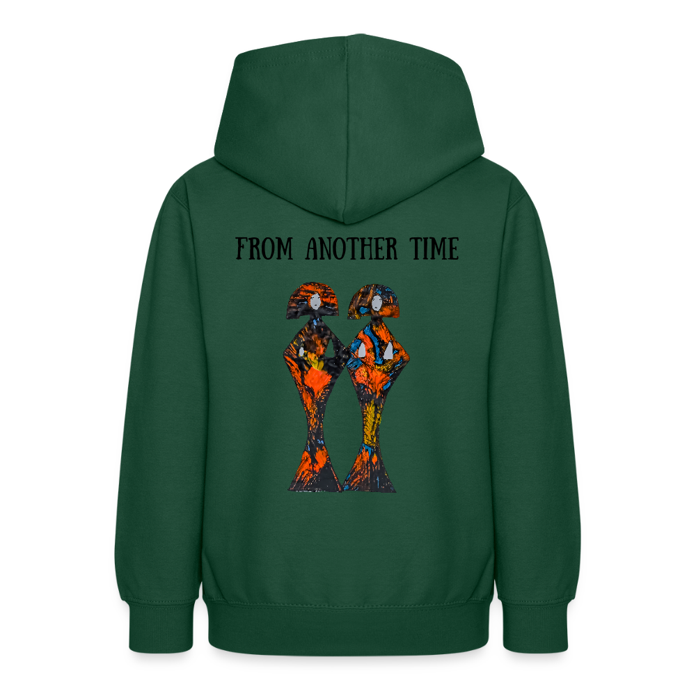 Teenager Hoodie Geishas Backprint - Flaschengrün