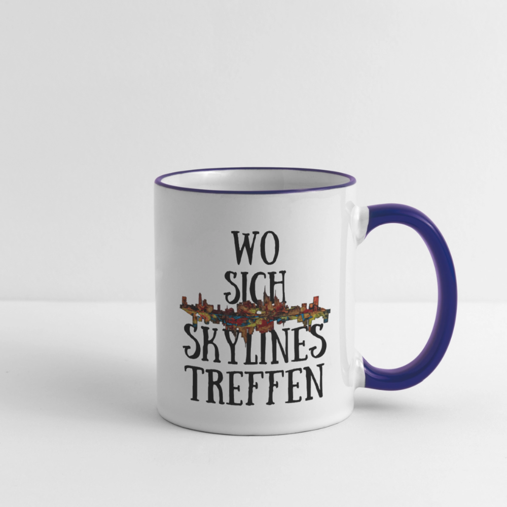 Tasse - Weiß/Kobaltblau