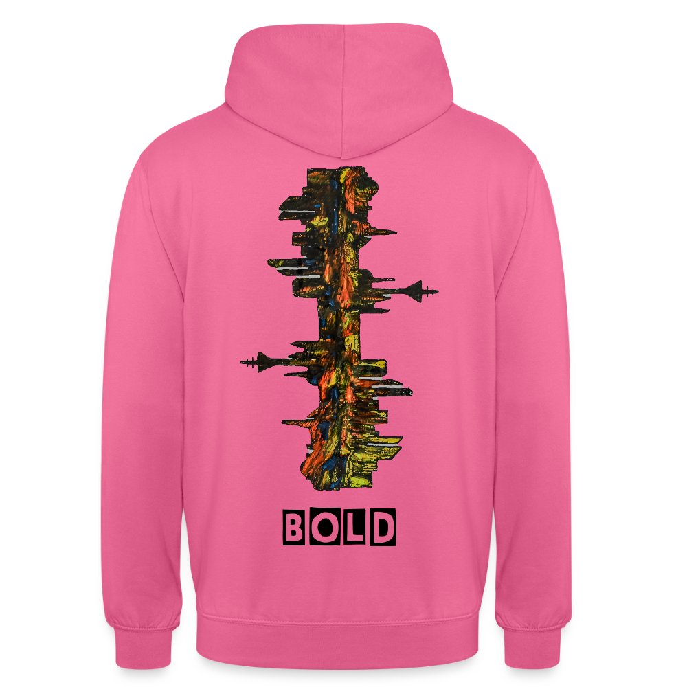 Unisex Hoodie Düsseldorfer Skyline Backprint - Pink