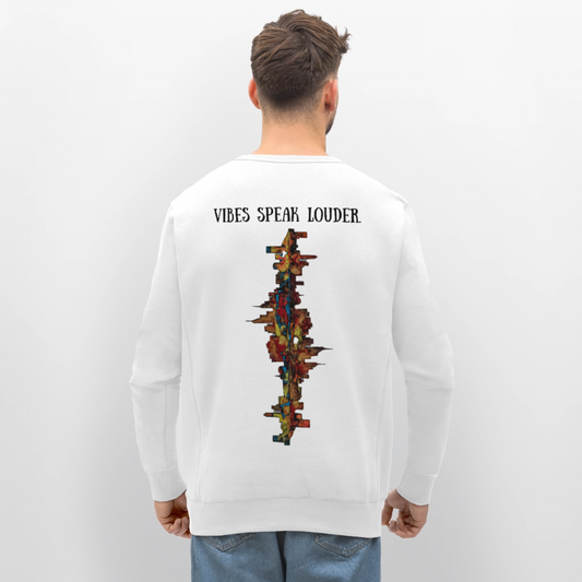 Unisex Bio Pulli Frankfurter Skyline Backprint - Weiß