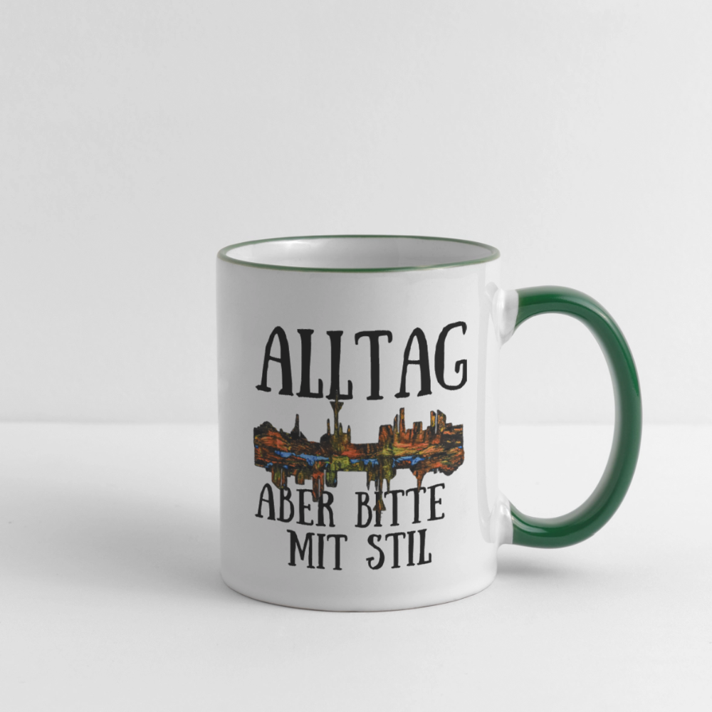 Tasse - Weiß/Dunkelgrün