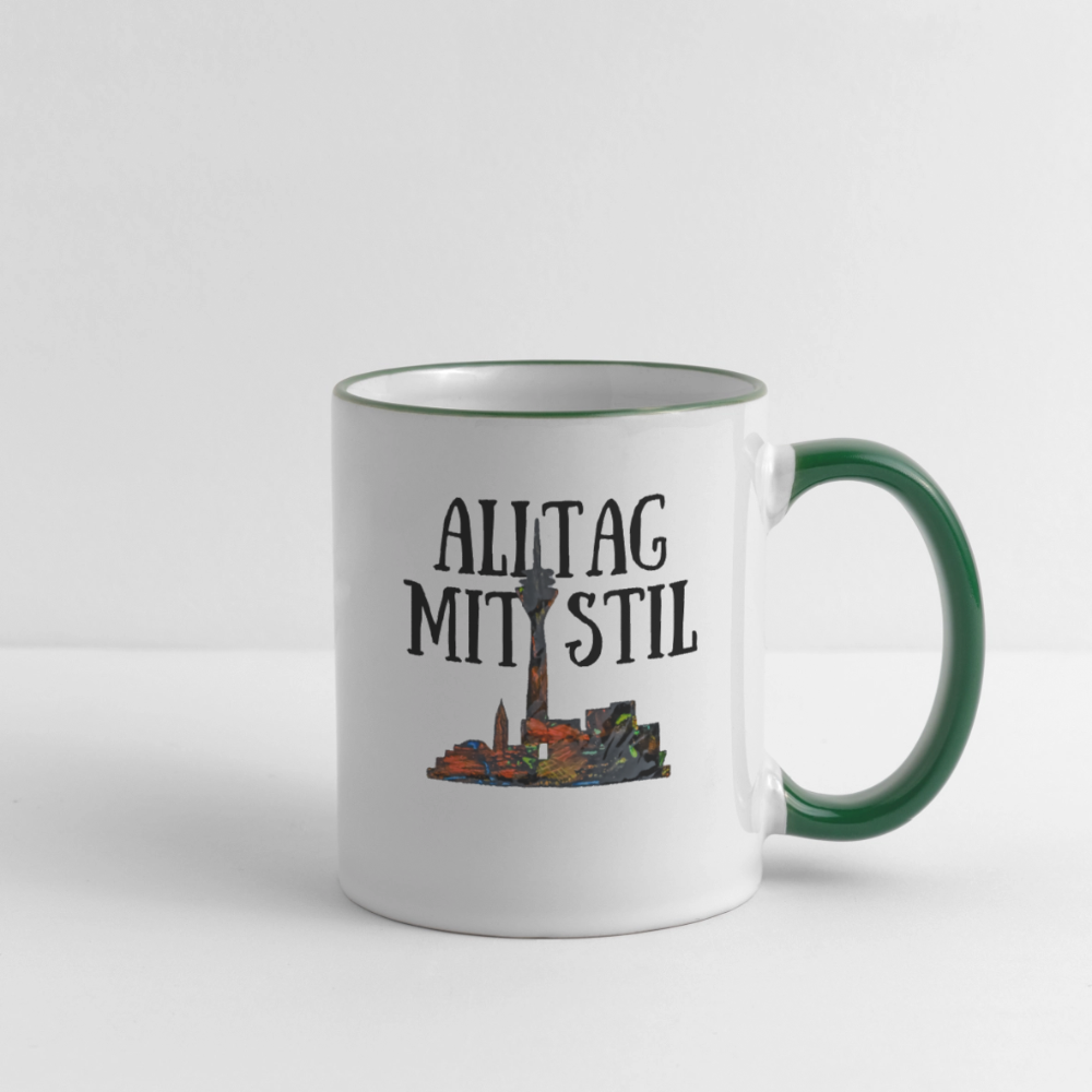 Tasse - Weiß/Dunkelgrün