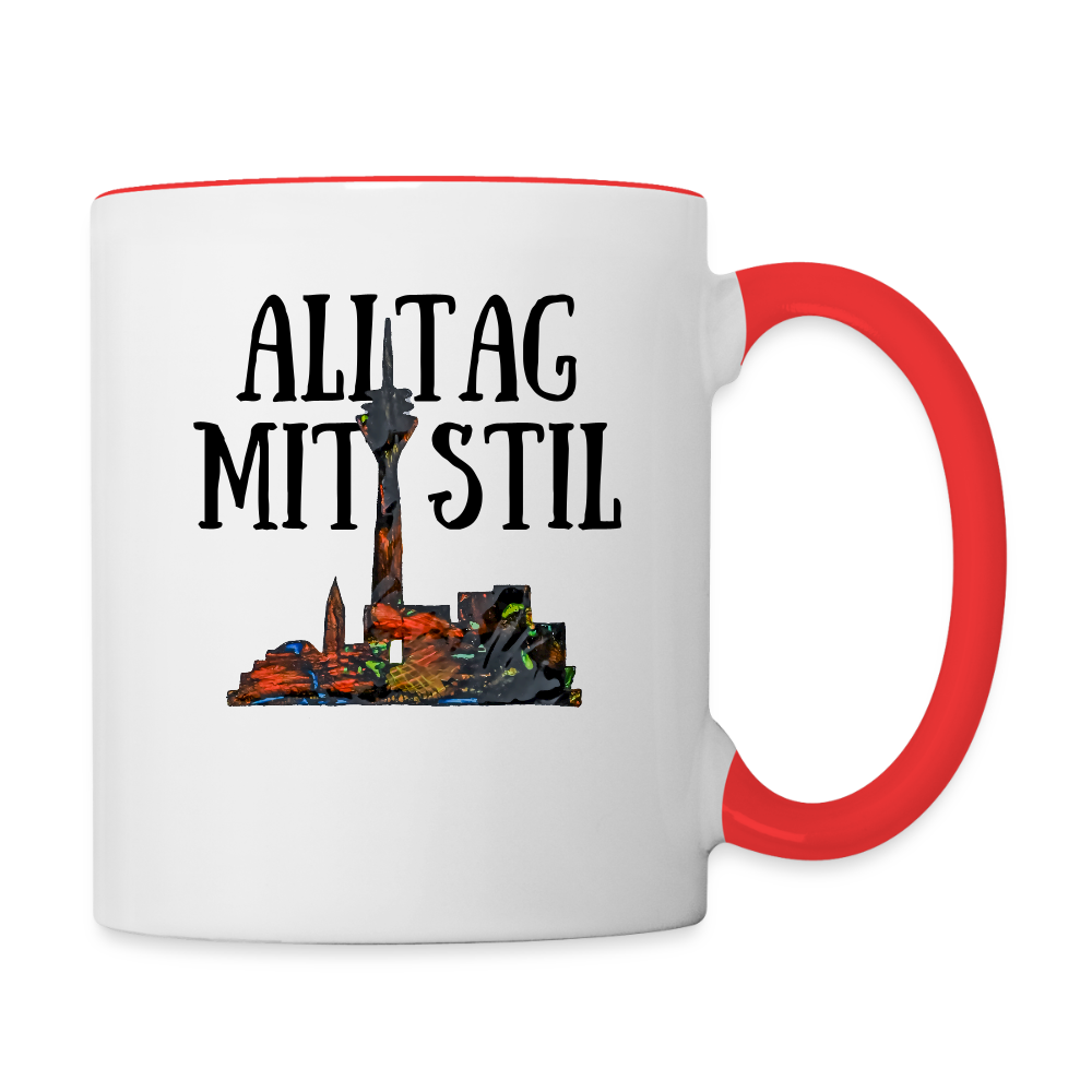 Tasse - Weiß/Rot