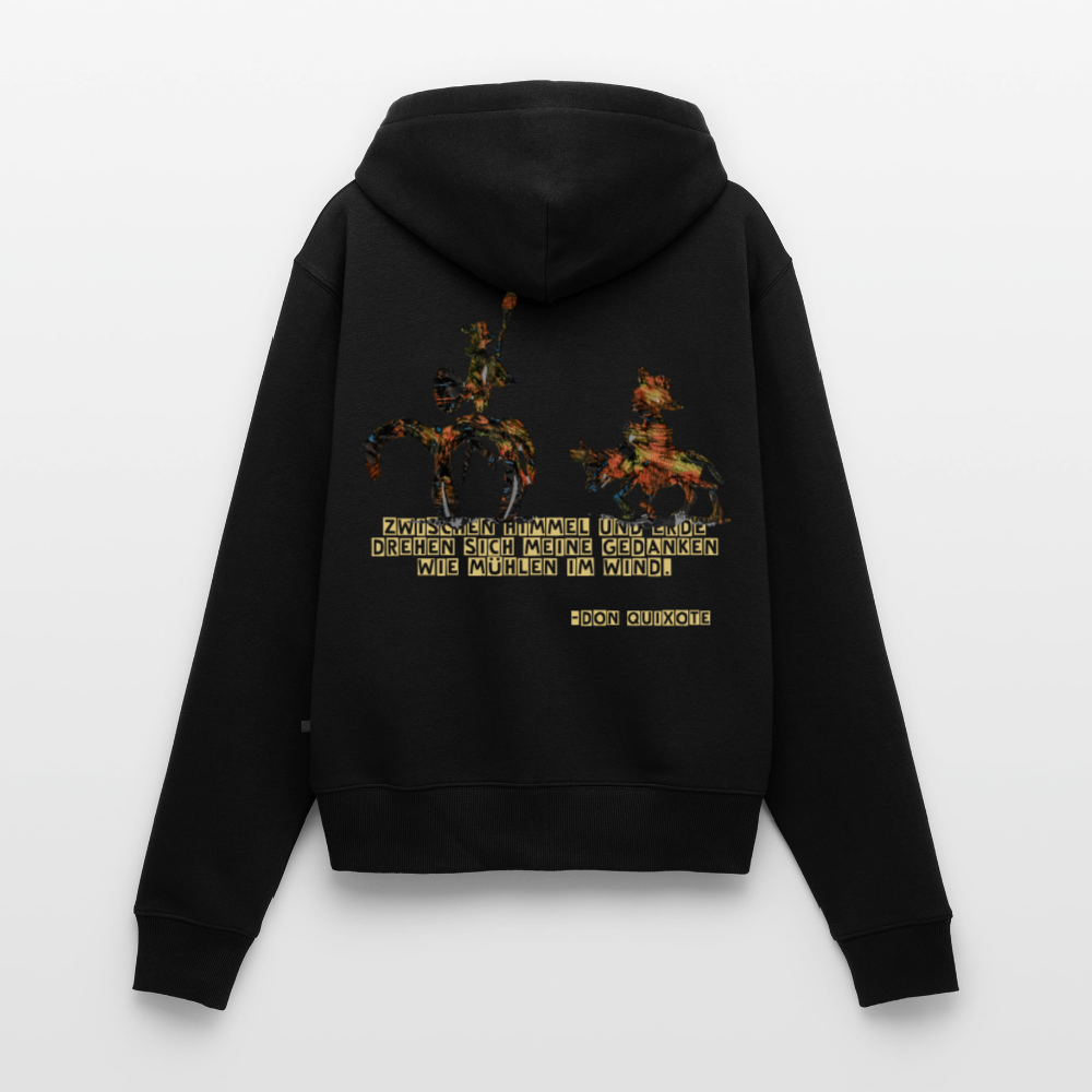 Frauen Kapuzenjacke Don Quixote Backprint - Schwarz