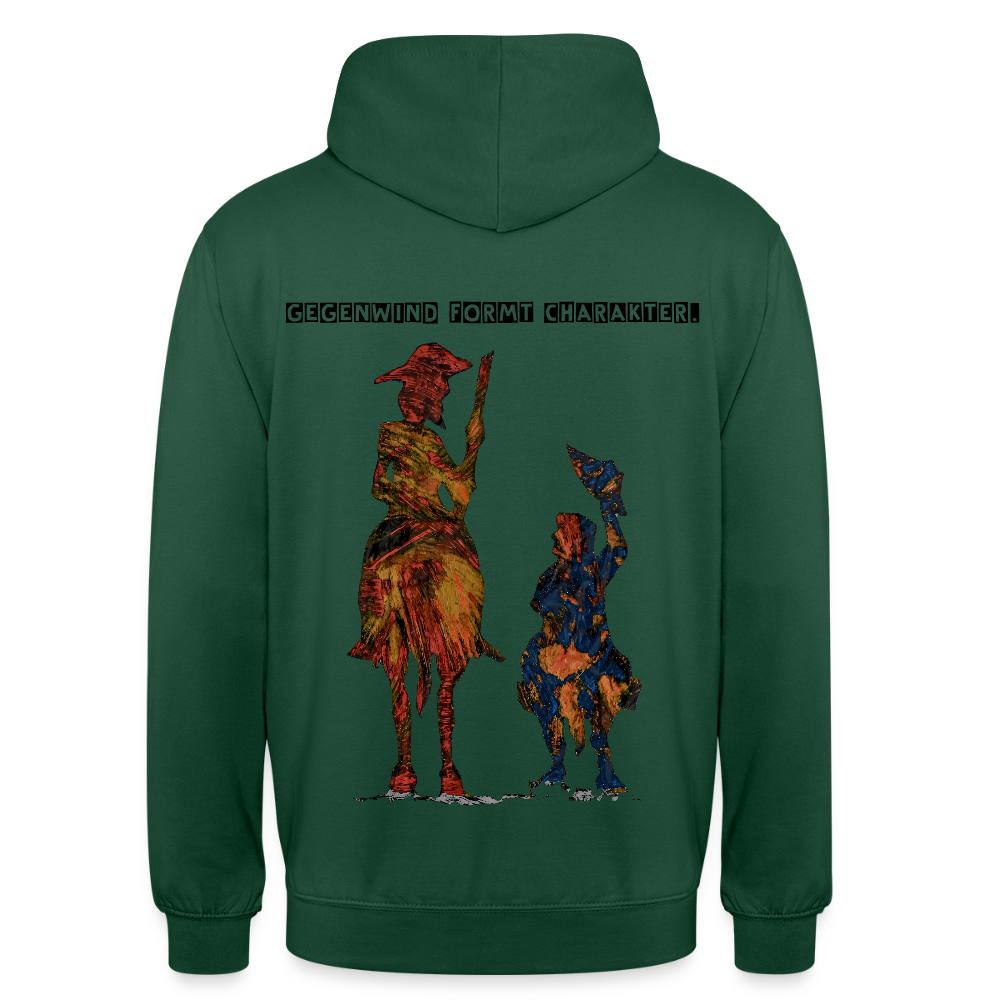 Unisex Hoodie Don Quixote Backprint - Flaschengrün